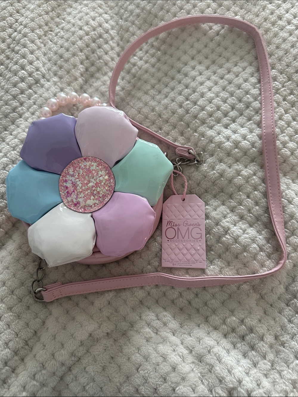 OMG Accessories Pastel Flower Crossbody Bag - Pink